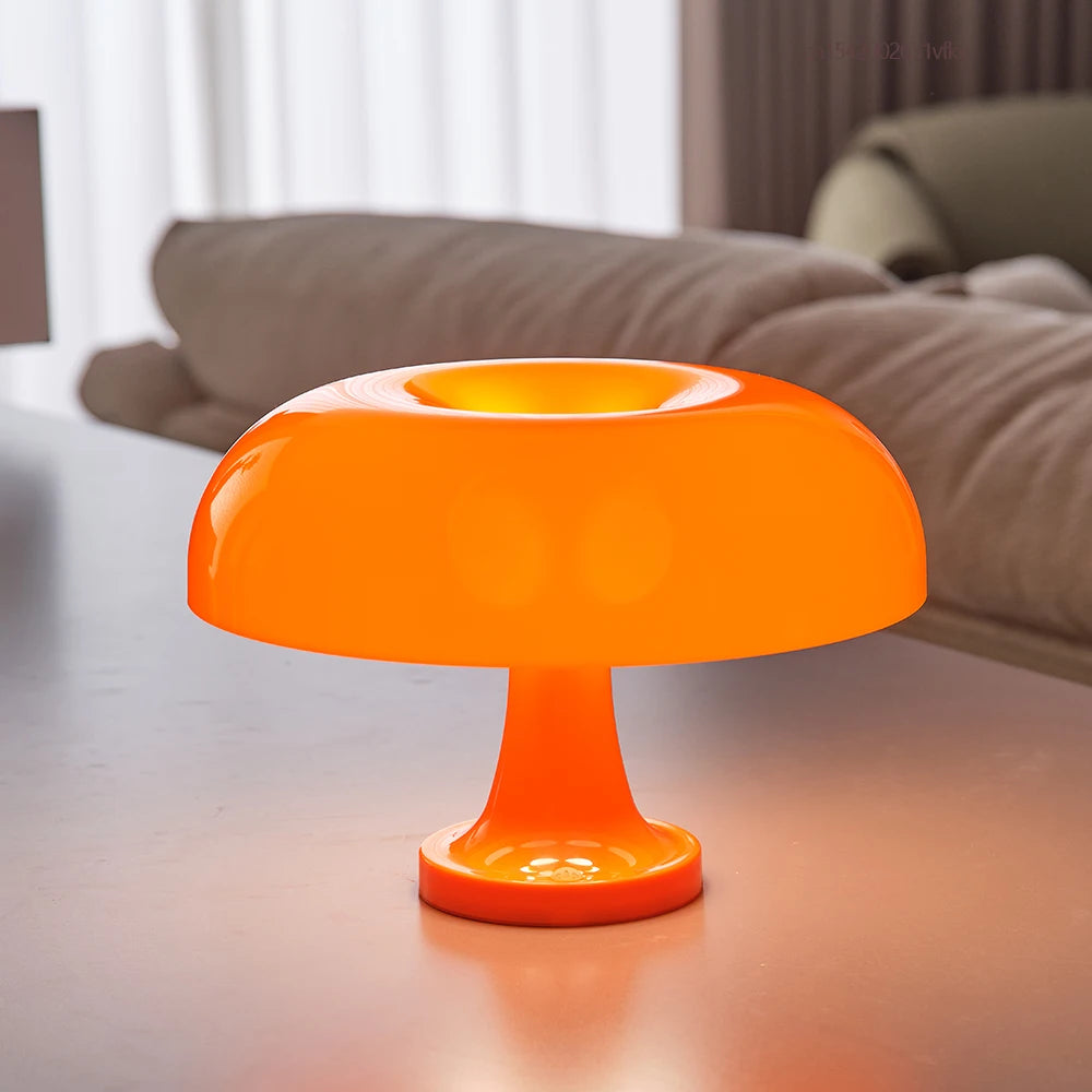 Mushroom Table Lamp Minimalist Modern Bedroom Bedside Lamp Danish Designer Orange Decorative Table Lamp