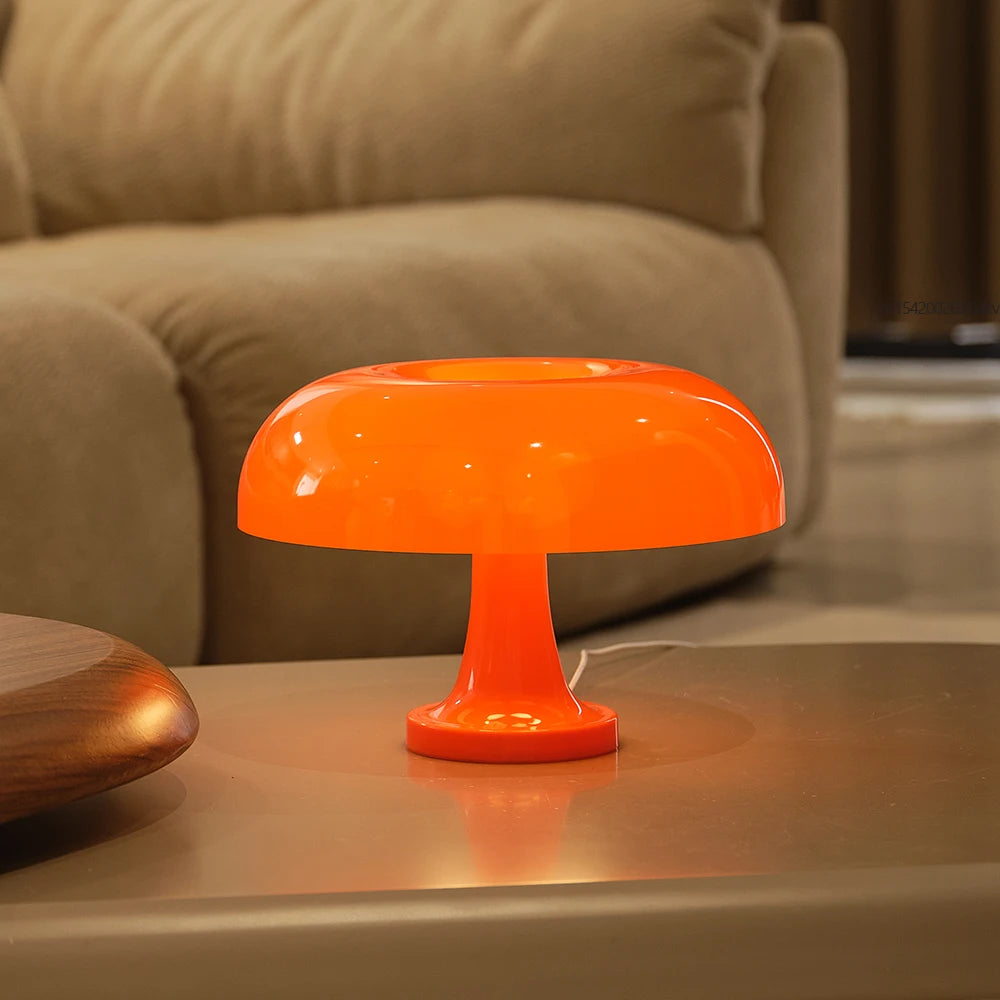 Mushroom Table Lamp Minimalist Modern Bedroom Bedside Lamp Danish Designer Orange Decorative Table Lamp